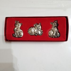 Gorham Silver-plated Cats (3) Hanging Tree Ornament